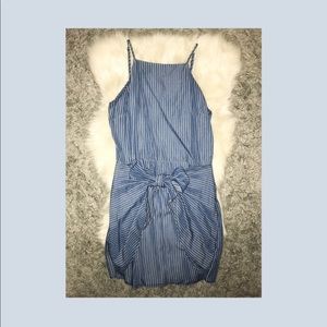 Denim Colored Pinstripe Dress